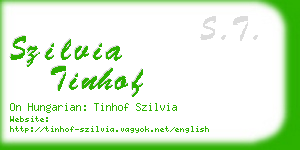 szilvia tinhof business card